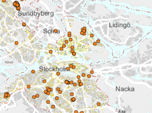 Solkarta över Stockholm
